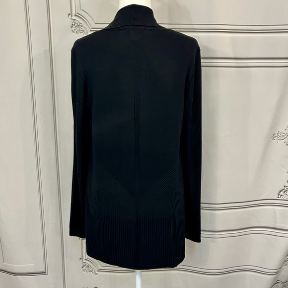 Black Cardigan Sweater, LS Open, Ribbed Design, New with Tags - Picture 5 of 9